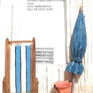 SIX TREES 6 x 7½ inch 3D Beach Umbrella Chair Sand Diorama Frame